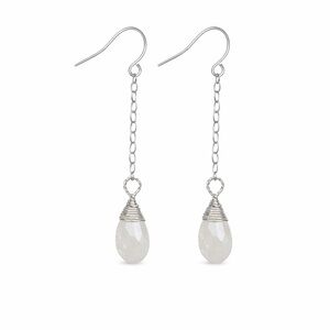 HK1789 S925 Moonstone Dangle Earrings